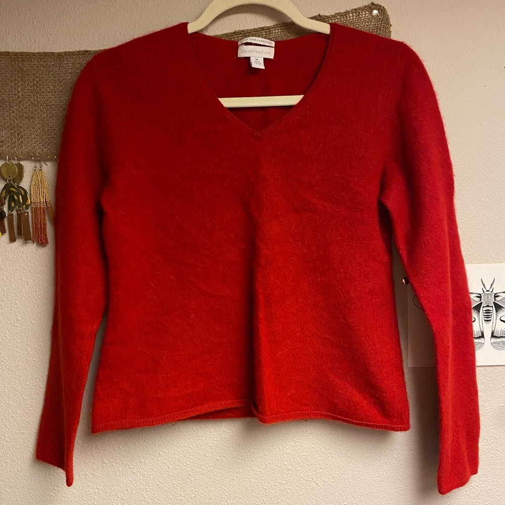 Charter Club red cashmere sweater